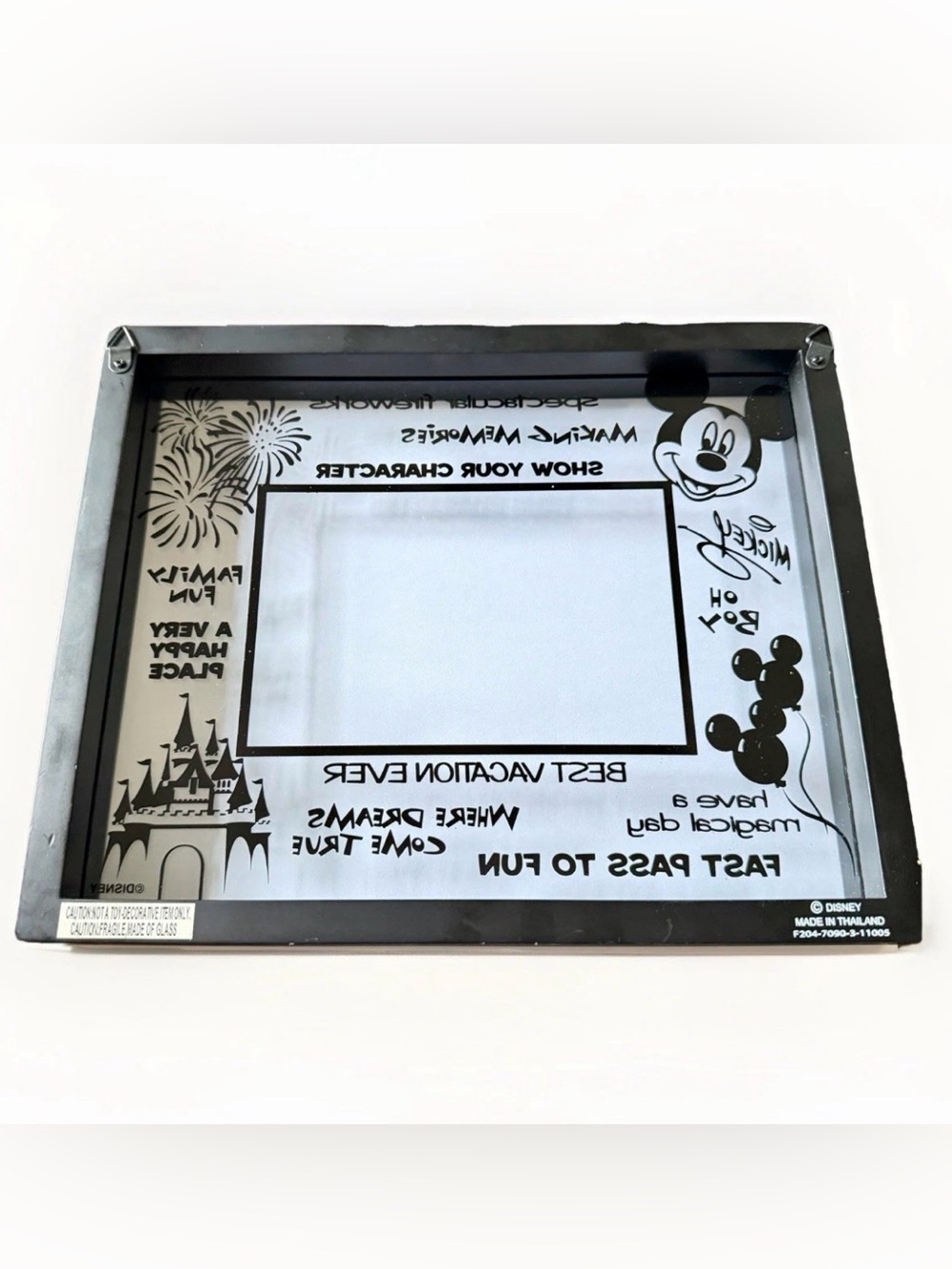 Walt Disney Parks Glass 4X6 Picture Frame Vacation Memories Mickey - Picture 7 of 8